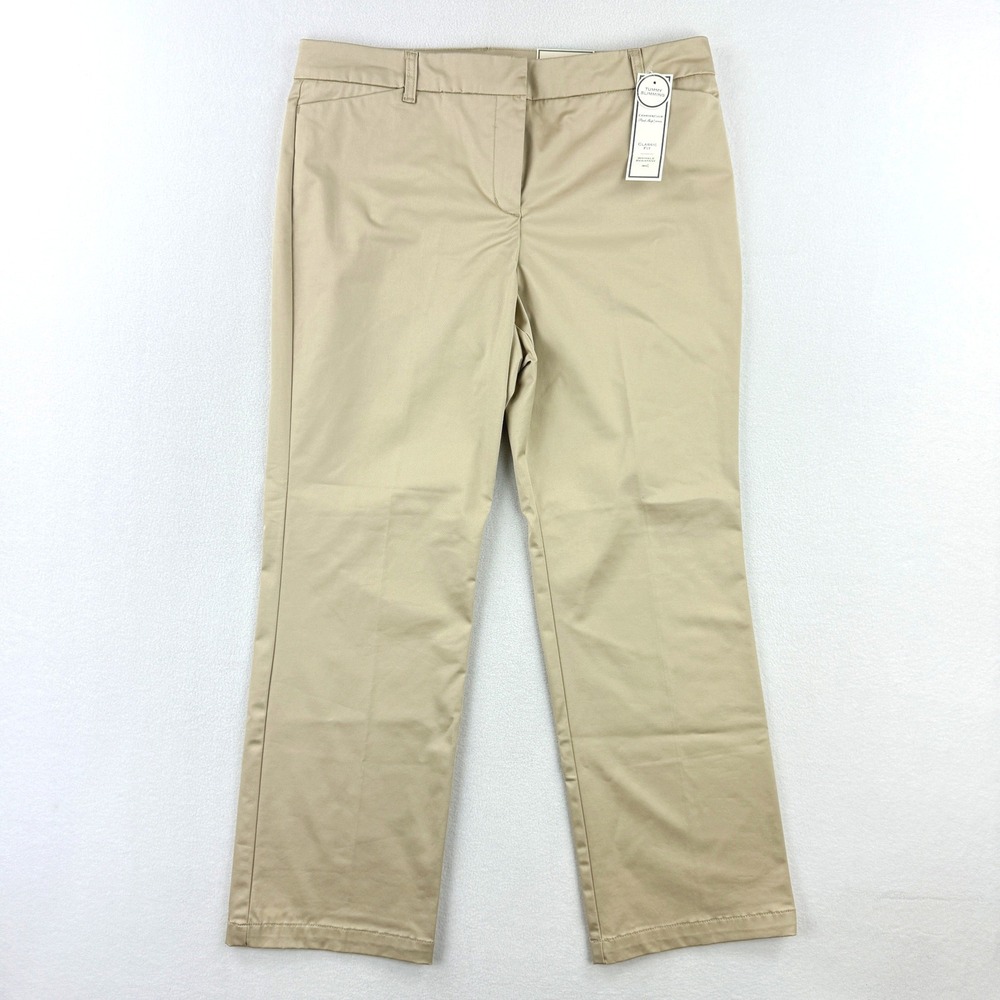 CHARTER CLUB Pants Size‎ 16P Womens Light Tan Classic Fit, Tummy Slimming NWT